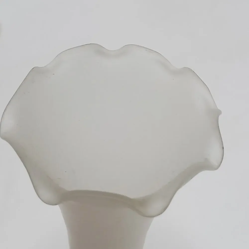 Vintage Smoke glass set of 3 bud vases with ridged tops 8